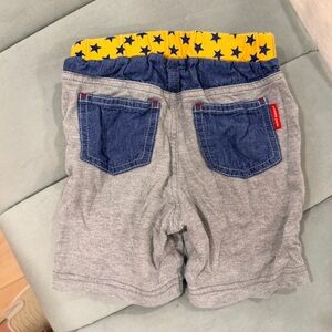 Gray and Yellow Star Kids Shorts Miki House